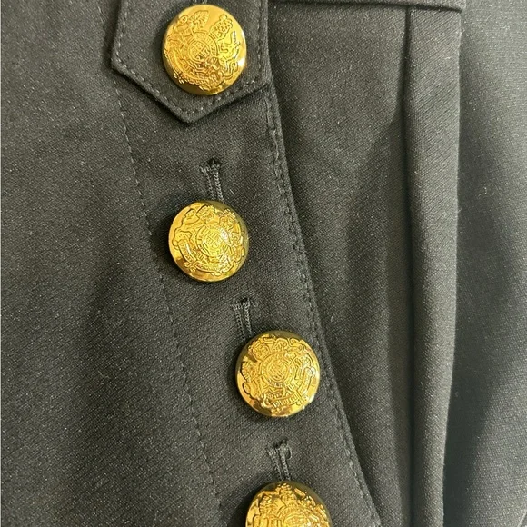 White House Black Market Black Skinny Pants with Gold Buttons - Picture 4 of 8